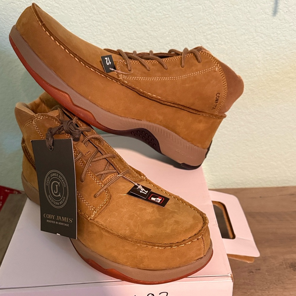 NEW Cody James size 12 men’s drivers work boot composite toe full grain leather
